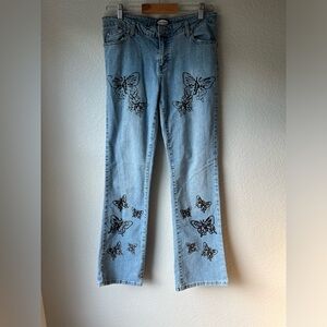 Vintage Y2K Zoey Beth Butterfly Bootcut Jeans 7/8 *see description*
